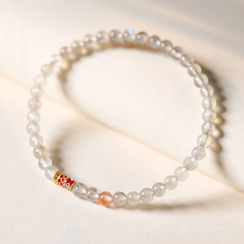 KarmaRipple's Ultra-Thin Moonstone Koi Fish Balancing Bracelet p3