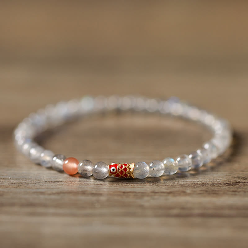 KarmaRipple's Ultra-Thin Moonstone Koi Fish Balancing Bracelet p2