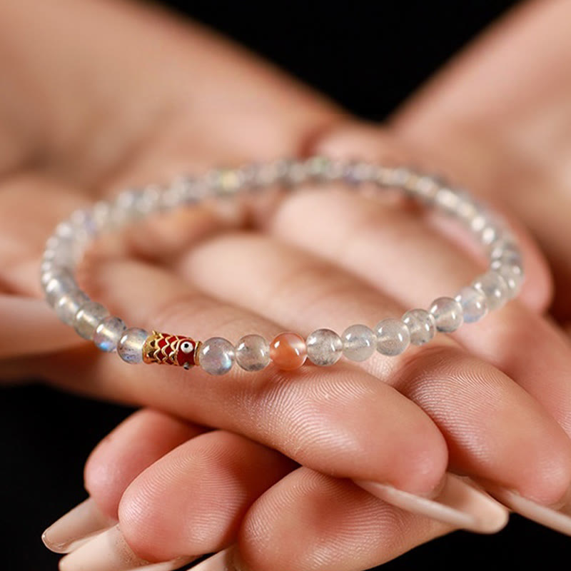 KarmaRipple's Ultra-Thin Moonstone Koi Fish Balancing Bracelet p9