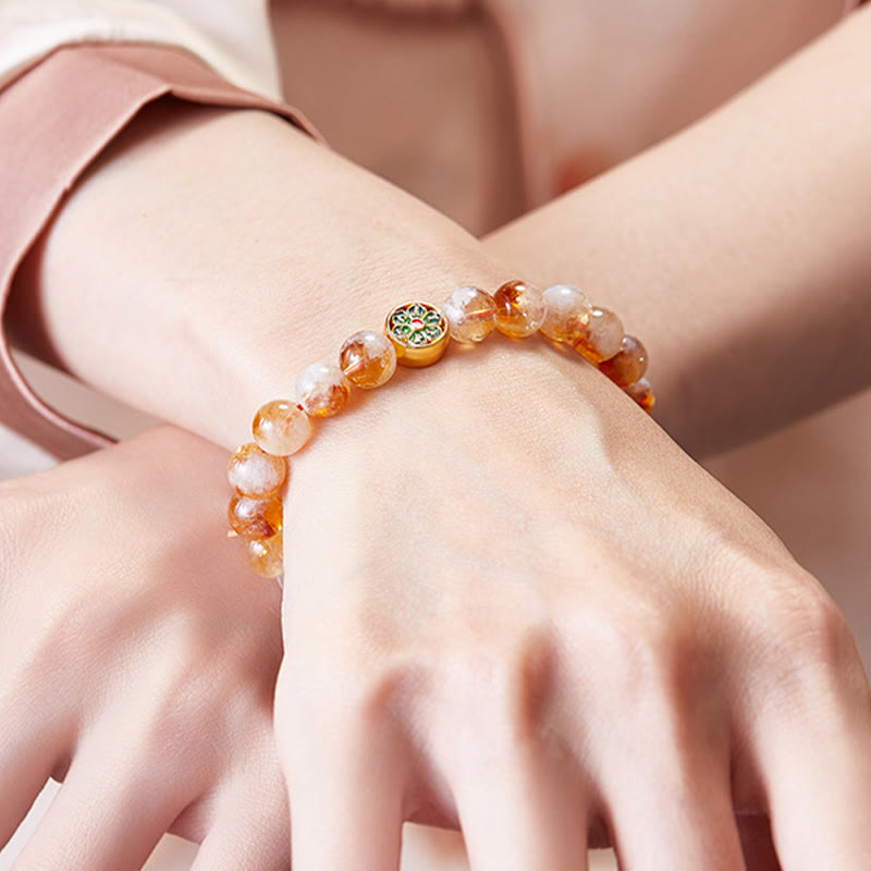 KarmaRipple's 999 Sterling Silver Om Mani Padme Hum Citrine Protection Bracelet p7