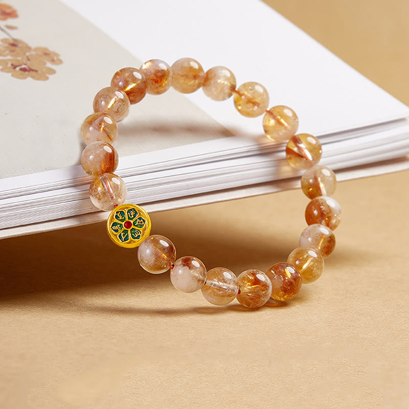 KarmaRipple's 999 Sterling Silver Om Mani Padme Hum Citrine Protection Bracelet p2