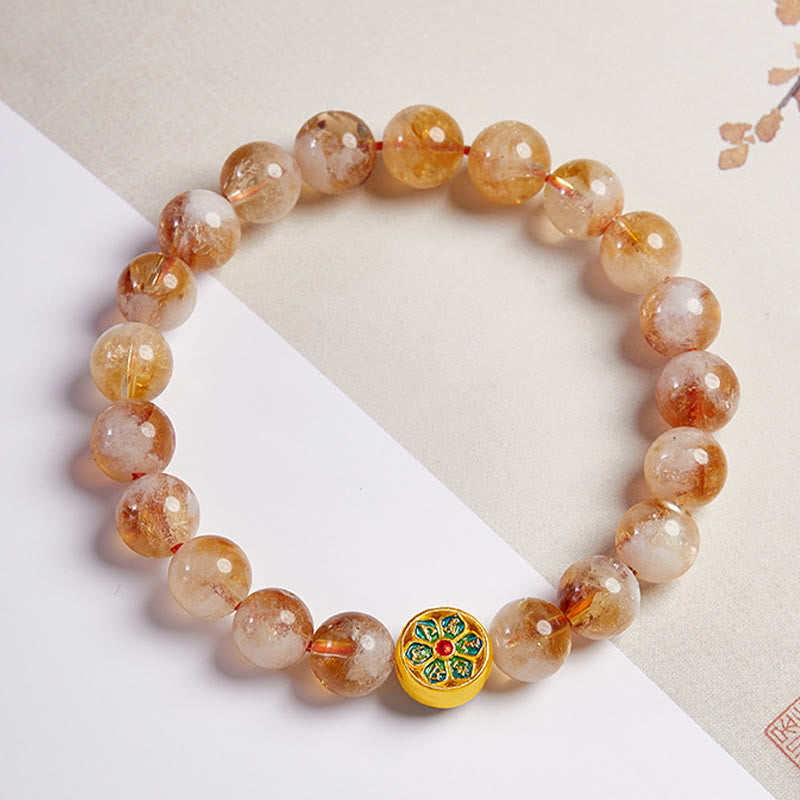 KarmaRipple's 999 Sterling Silver Om Mani Padme Hum Citrine Protection Bracelet p4