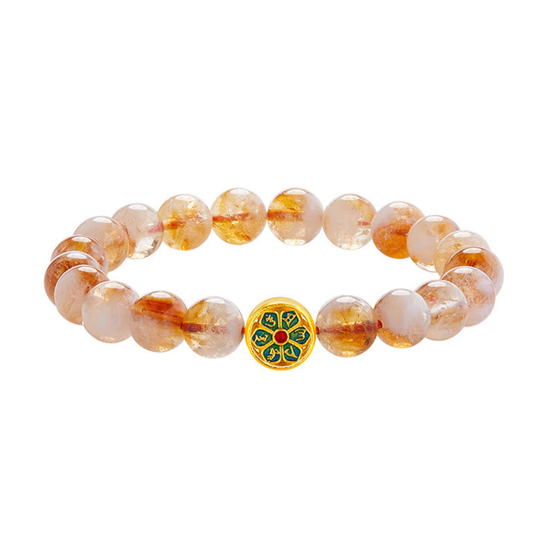 KarmaRipple's 999 Sterling Silver Om Mani Padme Hum Citrine Protection Bracelet p6