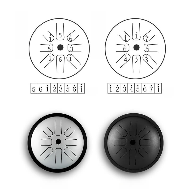 KarmaRipple's Steel Tongue Drum Sound Balancing Yoga Meditation Drum Kit 8 Note 6 Inch Percussion Instrument p10