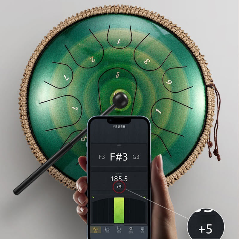 KarmaRipple's Steel Tongue Drum Sound Balancing Mindfulness Meditation Drum Kit 15 Note 14 Inch Percussion Instrument p6