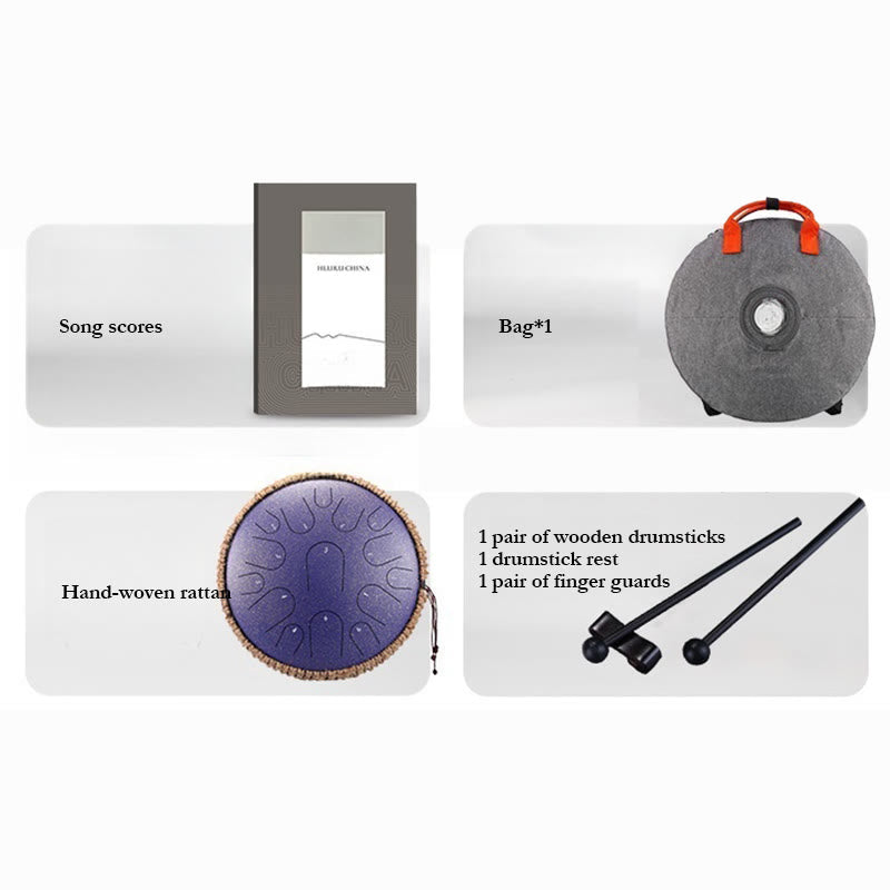 KarmaRipple's Steel Tongue Drum Sound Balancing Mindfulness Meditation Drum Kit 15 Note 14 Inch Percussion Instrument p10