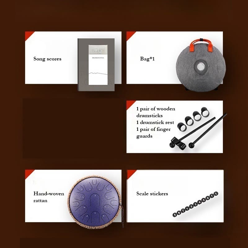 KarmaRipple's Steel Tongue Drum Sound Balancing Mindfulness Meditation Drum Kit 15 Note 14 Inch Percussion Instrument p16