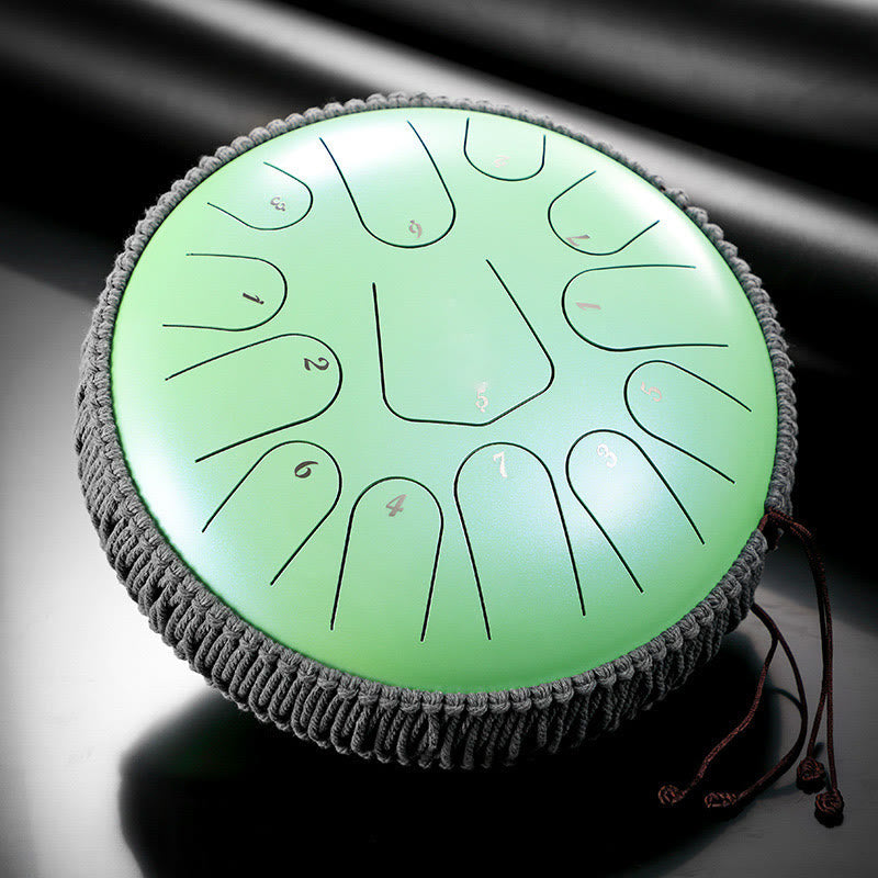 KarmaRipple's Steel Tongue Drum Sound Balancing Meditation Drum Kit 13 Note 12 Inch Percussion Instrument p8