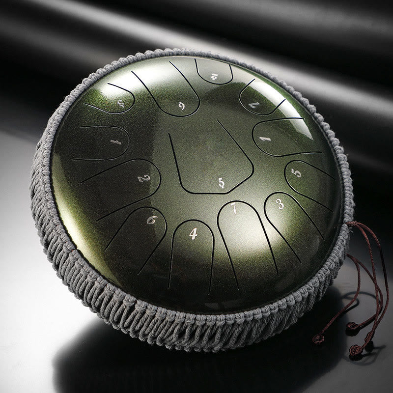 KarmaRipple's Steel Tongue Drum Sound Balancing Meditation Drum Kit 13 Note 12 Inch Percussion Instrument p7