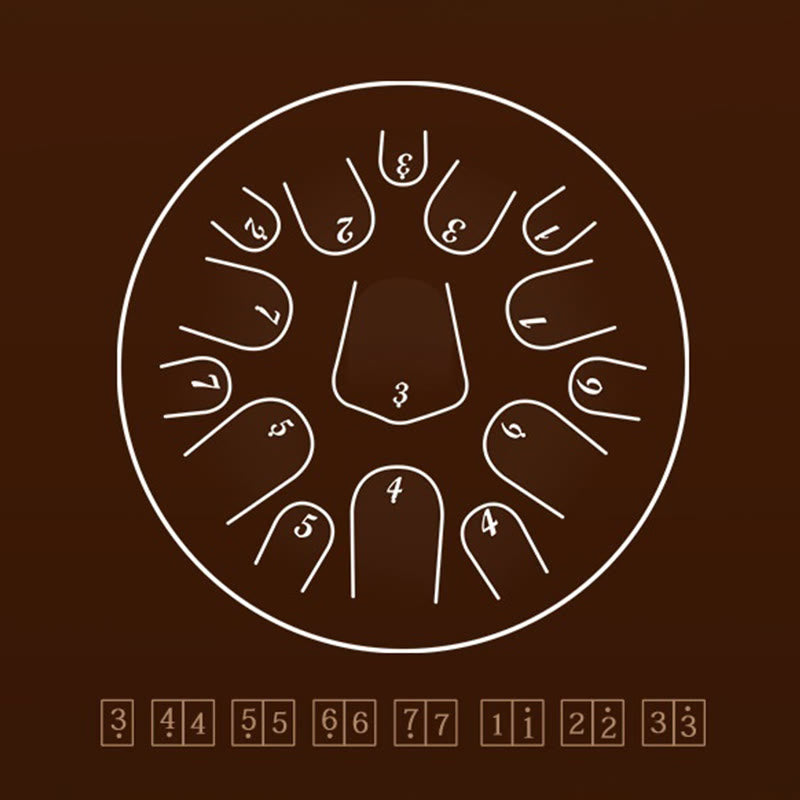 KarmaRipple's Steel Tongue Drum Sound Balancing Meditation Drum Kit 13 Note 12 Inch Percussion Instrument p14