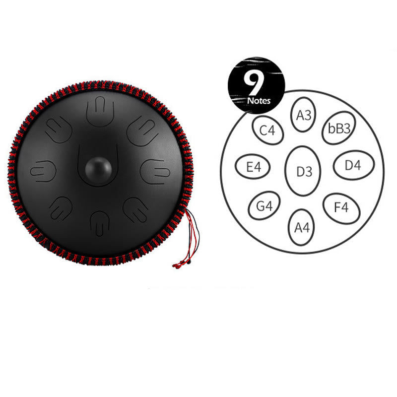 KarmaRipple's Steel Tongue Drum Sound Balancing Yoga Meditation Kit 9 Note 15 Inch Handpan Instrument p8
