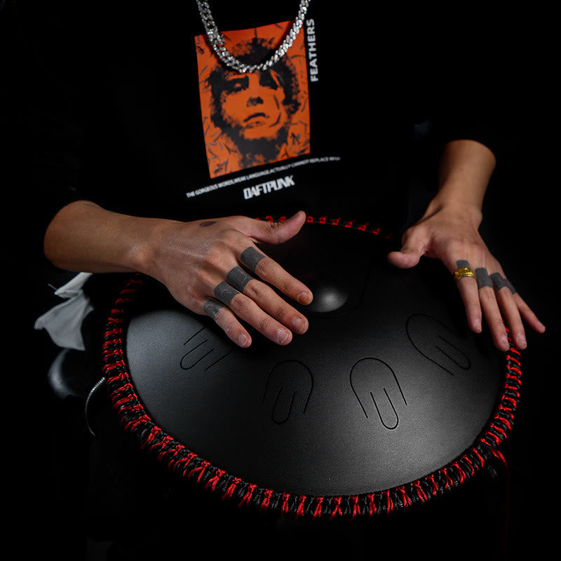 KarmaRipple's Steel Tongue Drum Sound Balancing Yoga Meditation Kit 9 Note 15 Inch Handpan Instrument p3