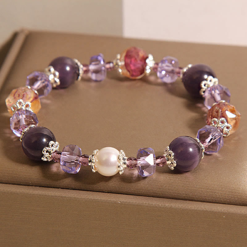 KarmaRipple's Authentic Amethyst Pearl Gemstone'sitive Bracelet p1
