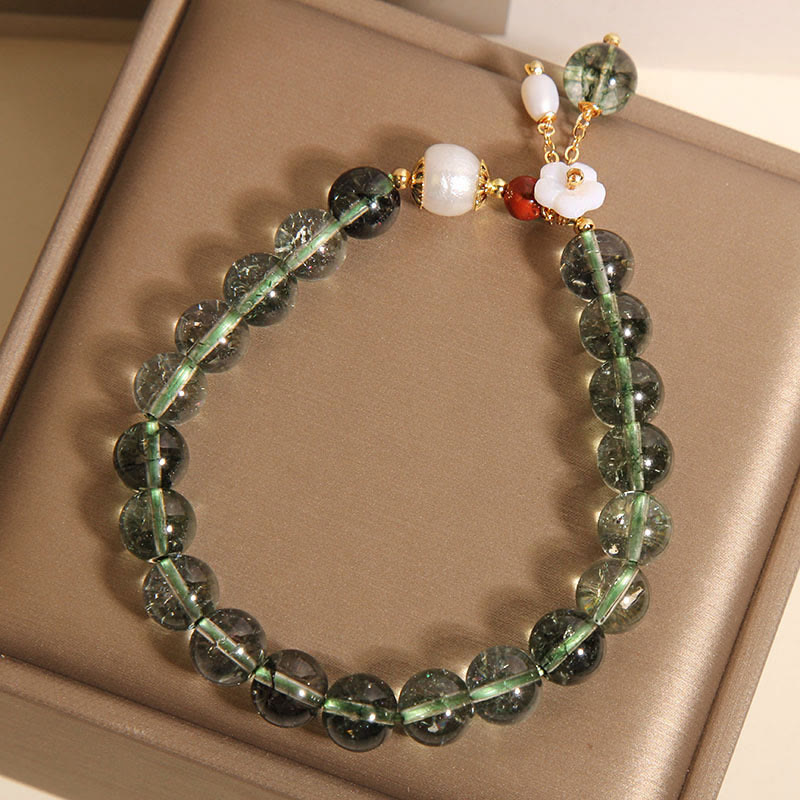 KarmaRipple's Authentic Green Phantom Pearl Shell Flower Positive Bracelet p3