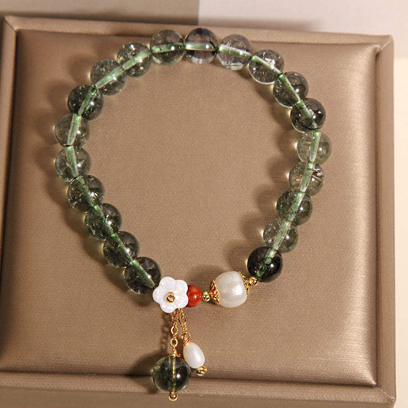 KarmaRipple's Authentic Green Phantom Pearl Shell Flower Positive Bracelet p4