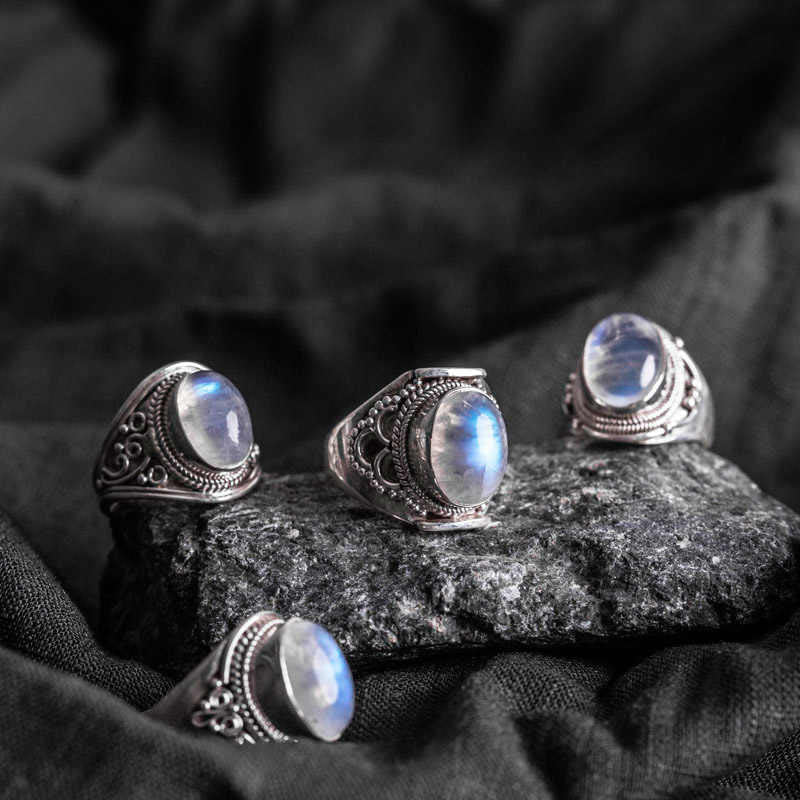 KarmaRipple's 925 Sterling Silver Handmade Authentic Moonstone Balancing Adjustable Ring p4