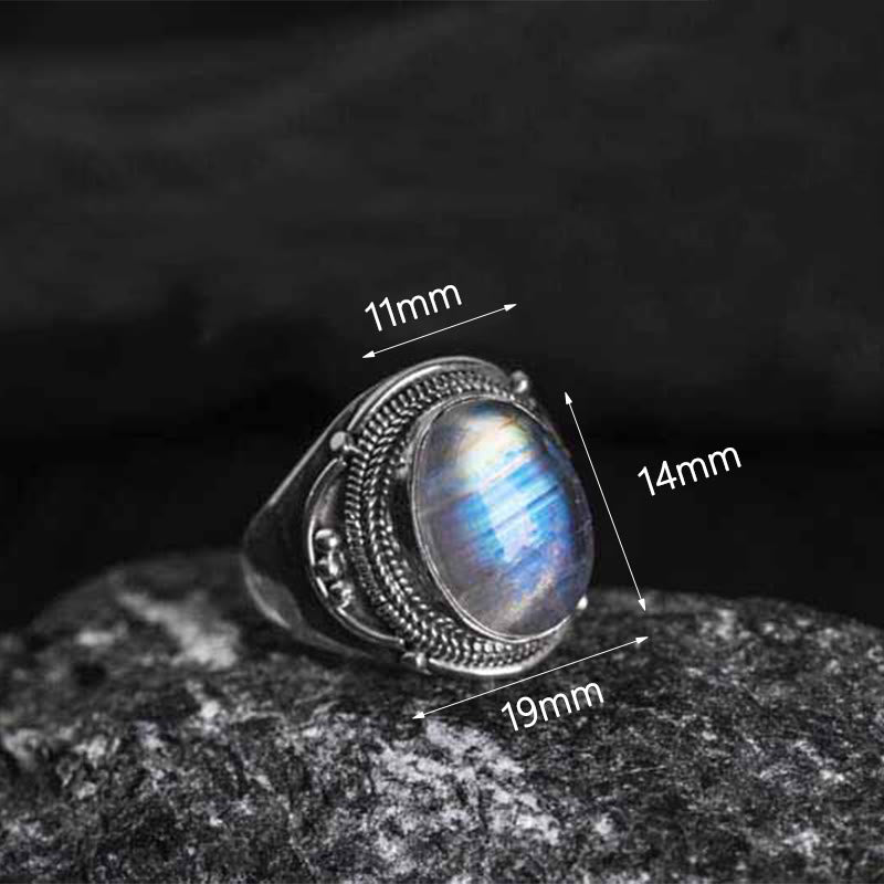 KarmaRipple's 925 Sterling Silver Handmade Authentic Moonstone Balancing Adjustable Ring p7