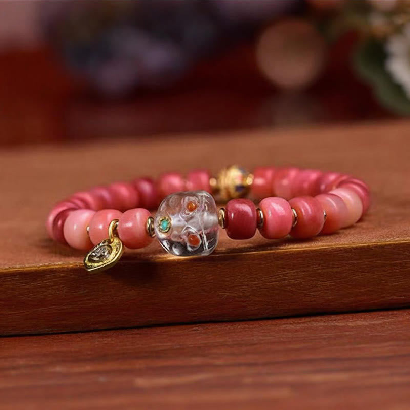 KarmaRipple's Tibetan Camel Bone Red Agate Fortune Bracelet p13