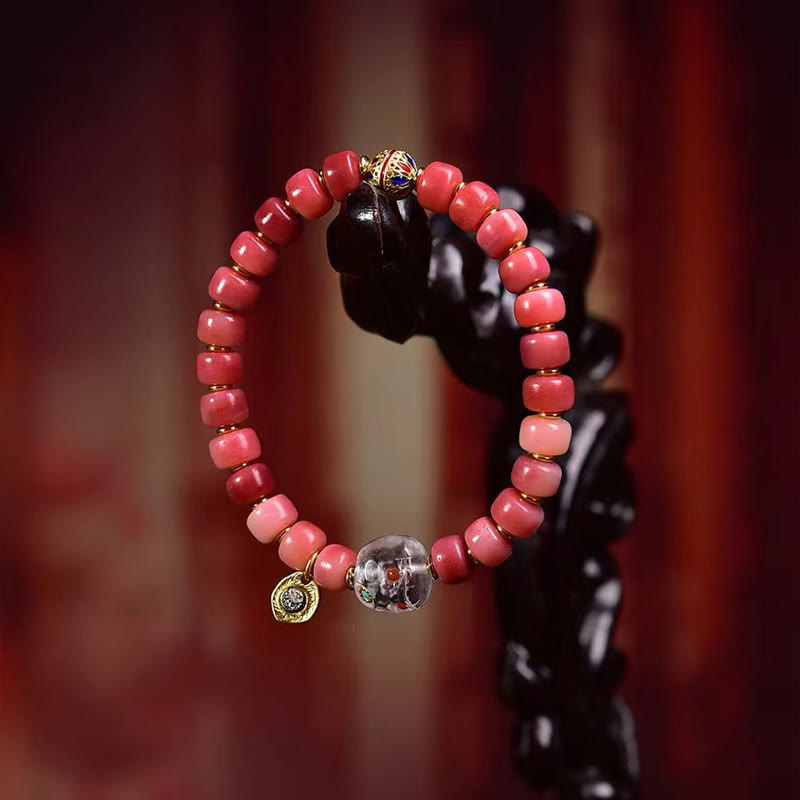 KarmaRipple's Tibetan Camel Bone Red Agate Fortune Bracelet p14