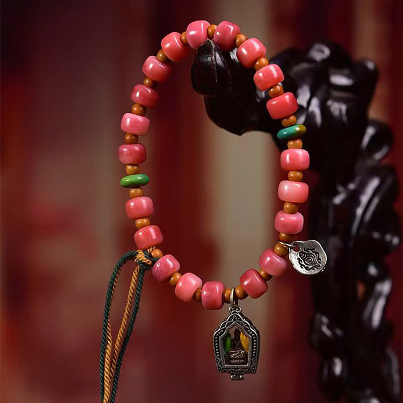 KarmaRipple's Tibetan Camel Bone Red Agate Fortune Bracelet p5