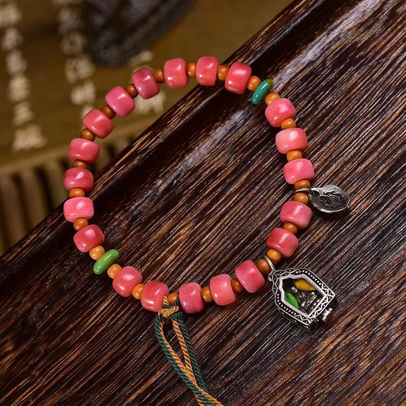 KarmaRipple's Tibetan Camel Bone Red Agate Fortune Bracelet p4