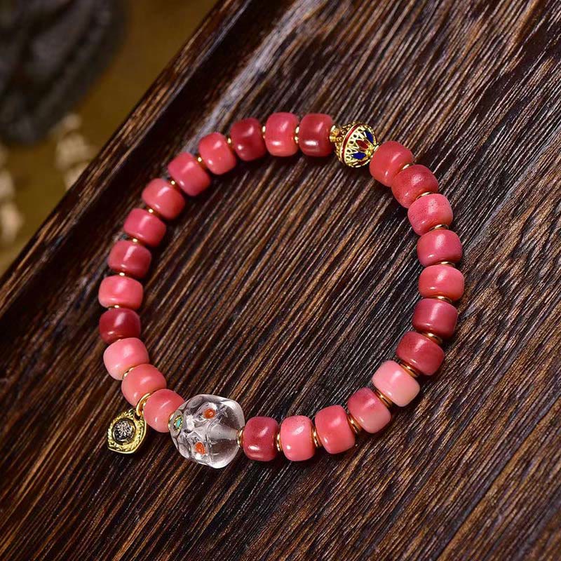 KarmaRipple's Tibetan Camel Bone Red Agate Fortune Bracelet p12