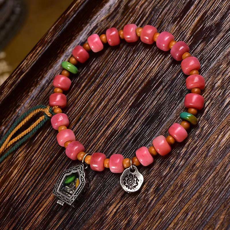 KarmaRipple's Tibetan Camel Bone Red Agate Fortune Bracelet p16