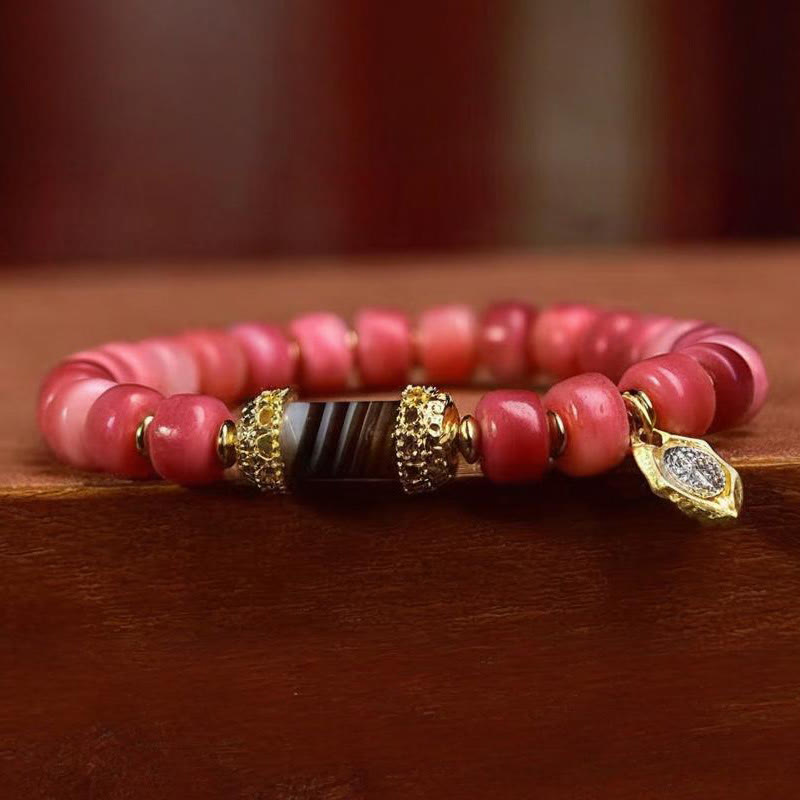 KarmaRipple's Tibetan Camel Bone Red Agate Fortune Bracelet p10