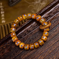 KarmaRipple's Vintage Tibetan Camel Bone Yak Bone Lazurite Balance Woven Rope Bracelet