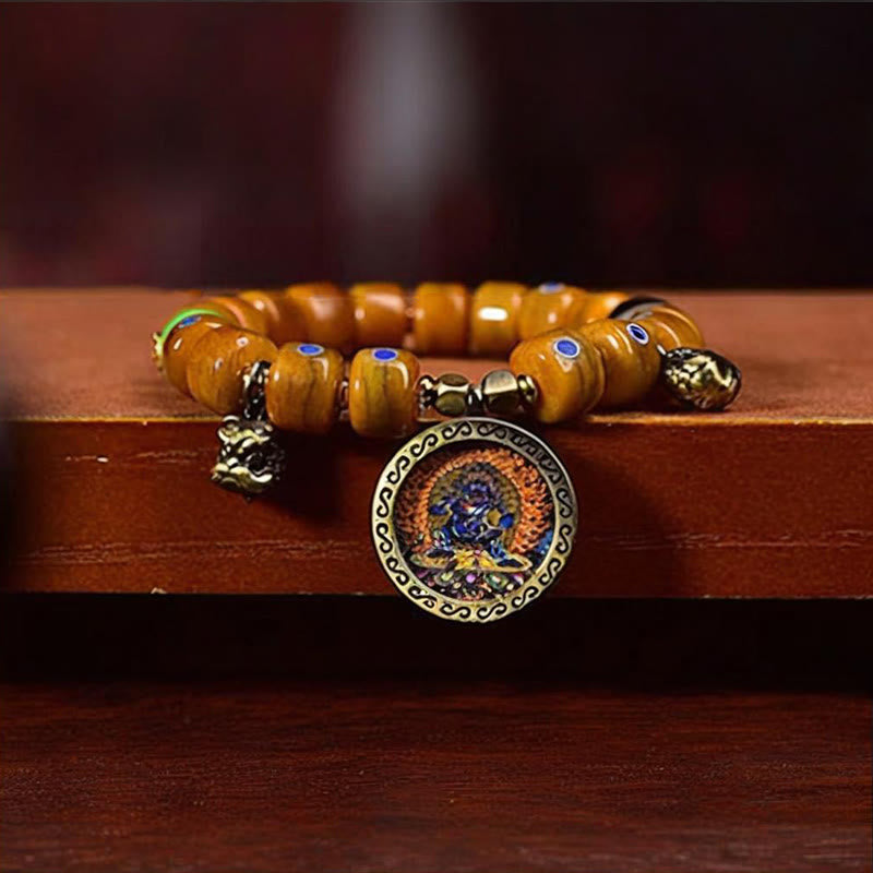 KarmaRipple's Vintage Tibetan Yak Bone Lazurite Woven Rope Balance Bracelet p14