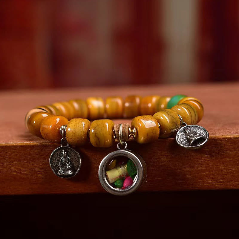 KarmaRipple's Vintage Tibetan Yak Bone Camel Bone Dzi Bead Cute Fox Balance Bracelet p11