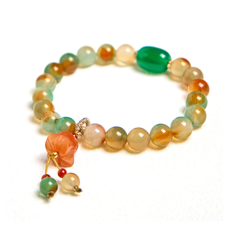KarmaRipple's Authentic Colorful Peacock Agate Butterfly Peace Buckle Lily Of The Valley Support Bracelet p15