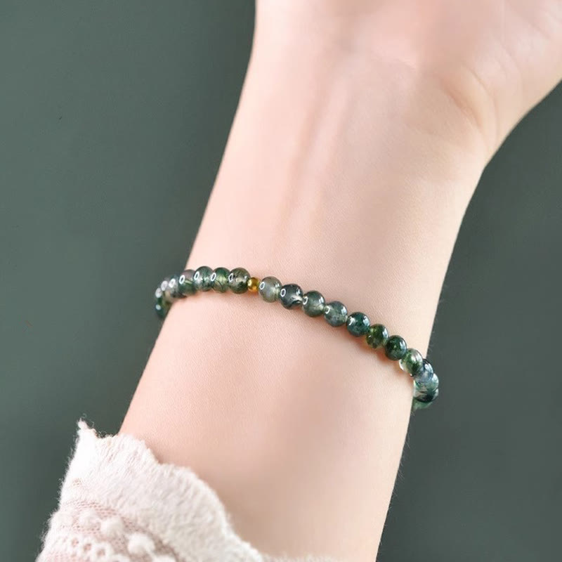 KarmaRipple's Moss Agate Fortunate Bead Soothing Bracelet p4