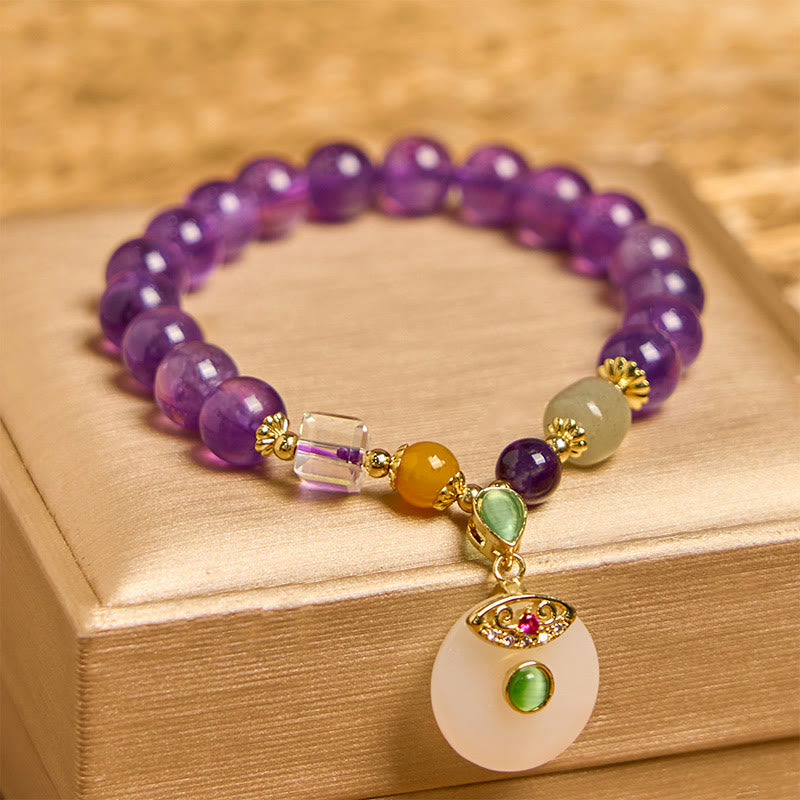 KarmaRipple's Authentic Amethyst Peace Buckle Talisman Spiritual Bracelet p1