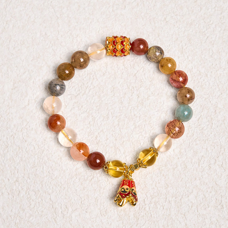 KarmaRipple's Authentic Colorful Rutilated Quartz Yin Yang Protection Bracelet p8