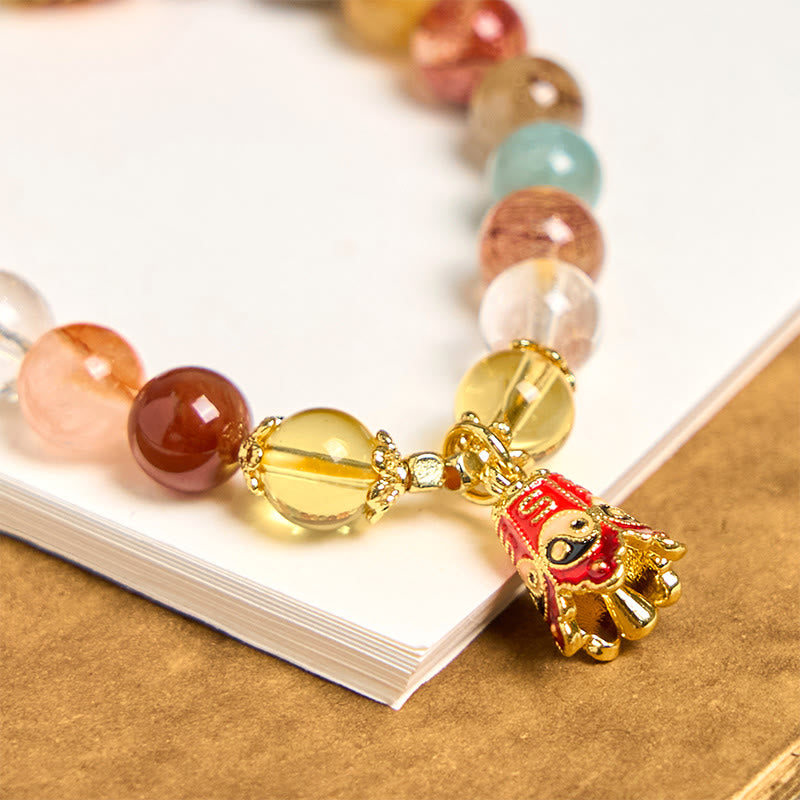 KarmaRipple's Authentic Colorful Rutilated Quartz Yin Yang Protection Bracelet p7