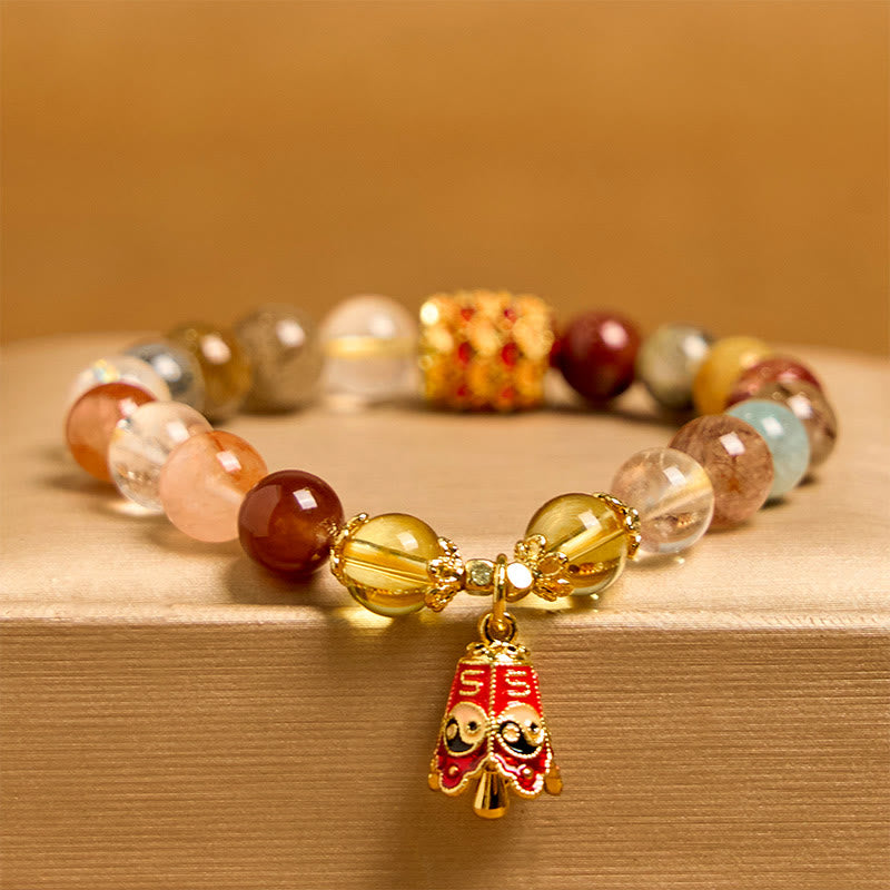KarmaRipple's Authentic Colorful Rutilated Quartz Yin Yang Protection Bracelet p2