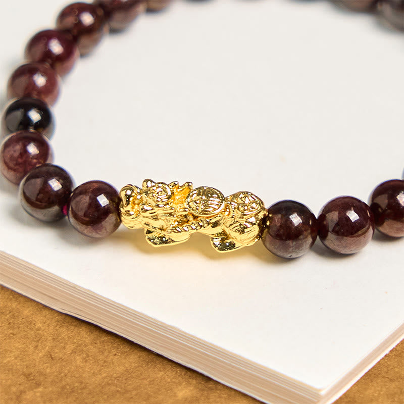 KarmaRipple's Authentic Garnet Beadwork PiXiu Protection Bracelet p5