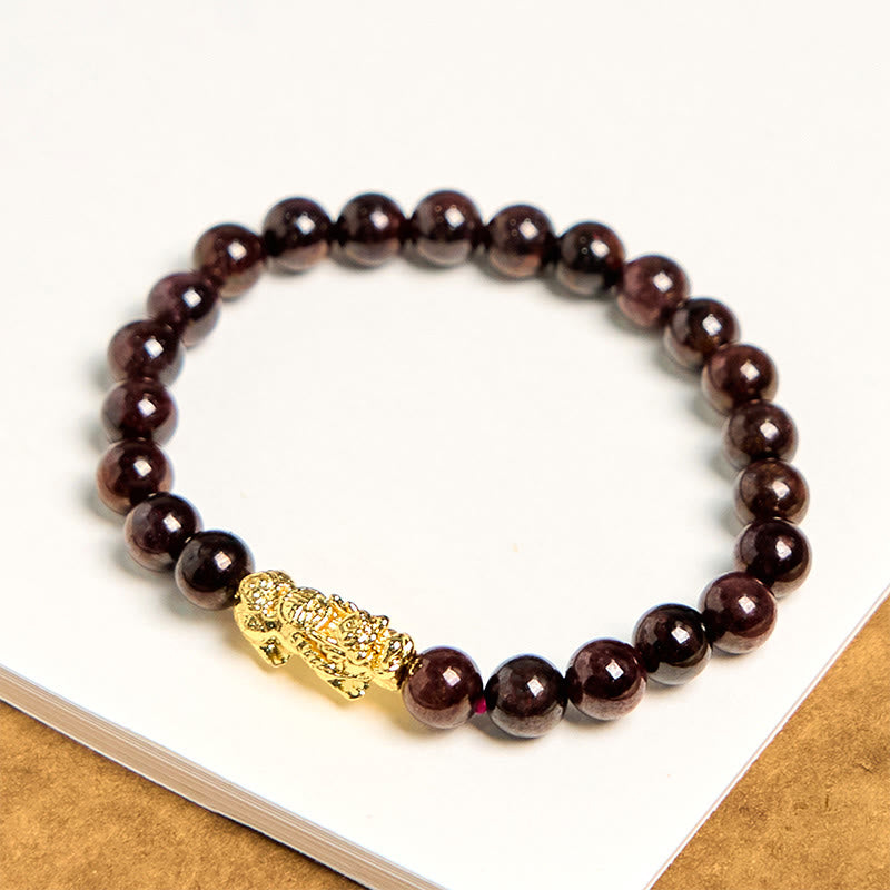 KarmaRipple's Authentic Garnet Beadwork PiXiu Protection Bracelet p4