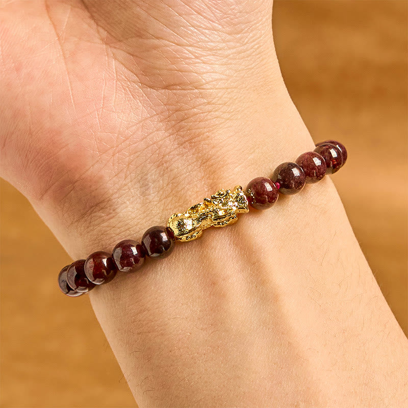 KarmaRipple's Authentic Garnet Beadwork PiXiu Protection Bracelet p3
