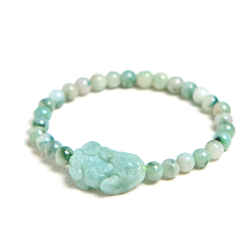 KarmaRipple's Authentic Green Jade PiXiu Carved Fortune Bracelet p7