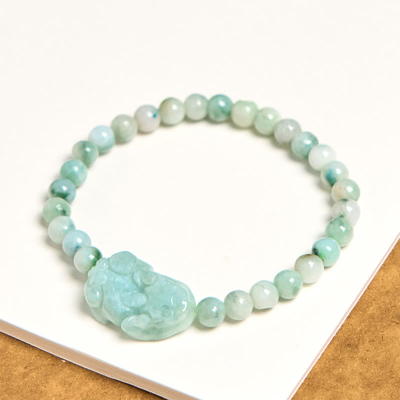 KarmaRipple's Authentic Green Jade PiXiu Carved Fortune Bracelet p4