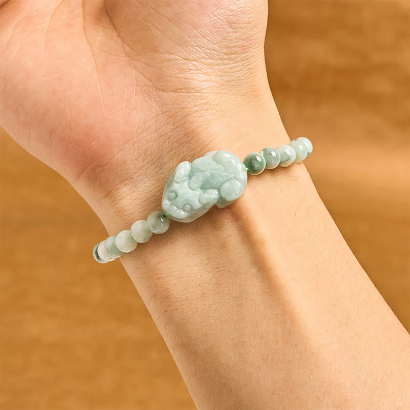 KarmaRipple's Authentic Green Jade PiXiu Carved Fortune Bracelet p3