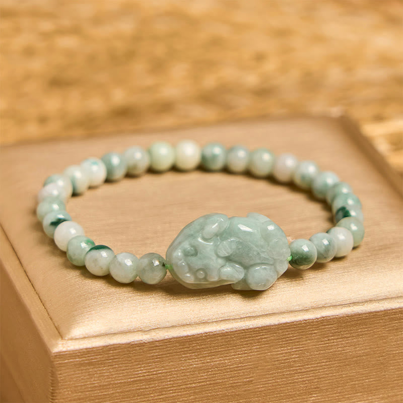 KarmaRipple's Authentic Green Jade PiXiu Carved Fortune Bracelet p10
