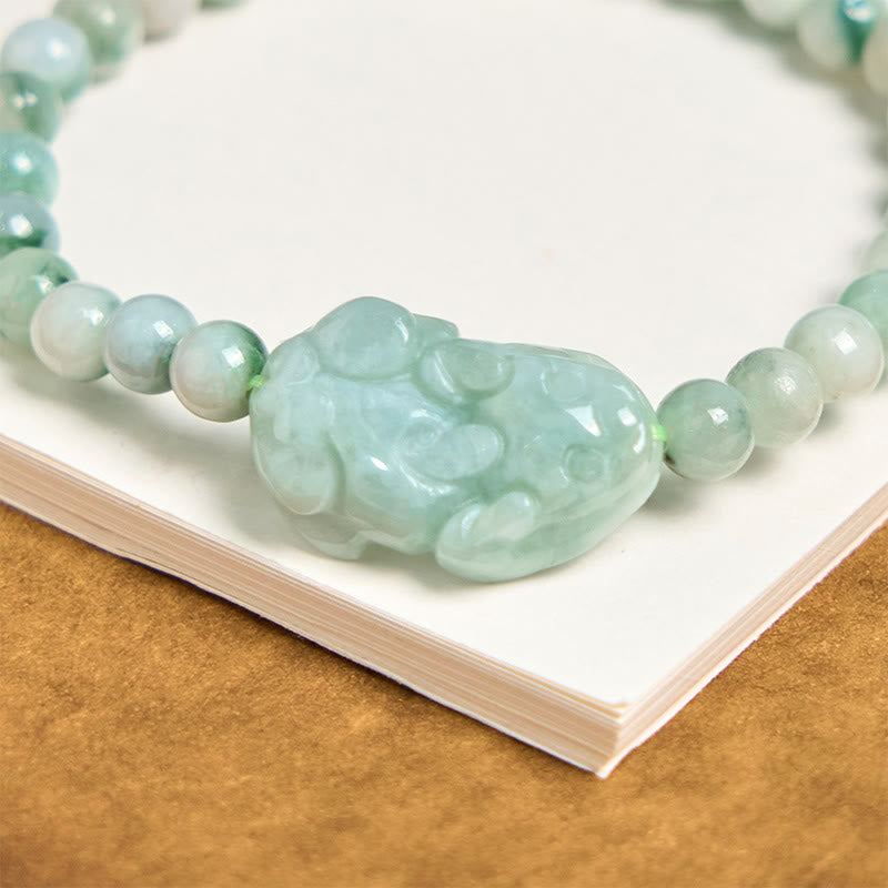 KarmaRipple's Authentic Green Jade PiXiu Carved Fortune Bracelet p5