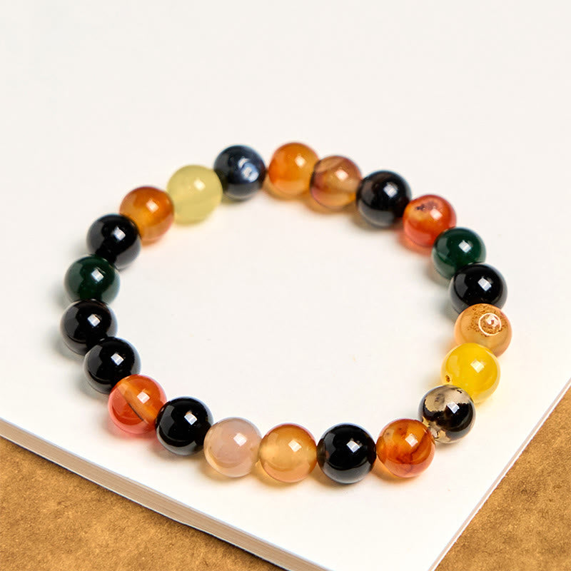 KarmaRipple's Authentic Colorful Chalcedony Agate Balance Bracelet p5