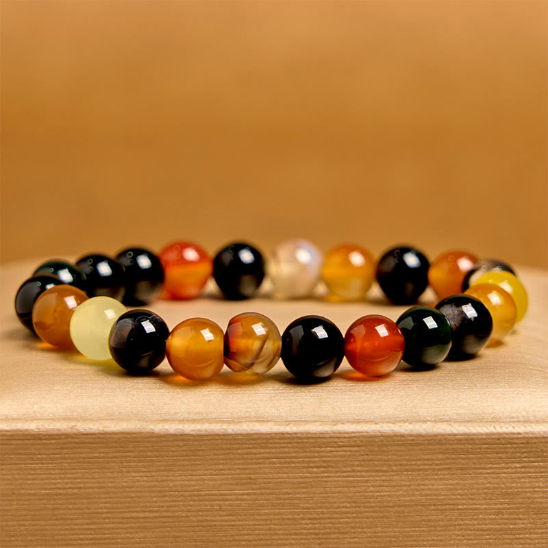 KarmaRipple's Authentic Colorful Chalcedony Agate Balance Bracelet p3