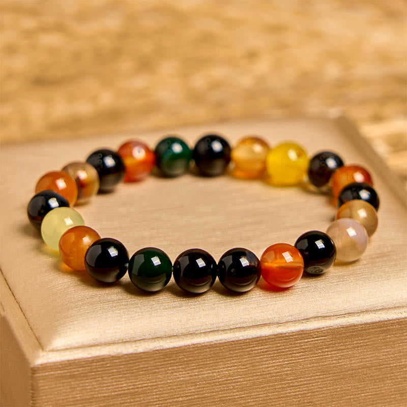 KarmaRipple's Authentic Colorful Chalcedony Agate Balance Bracelet p1