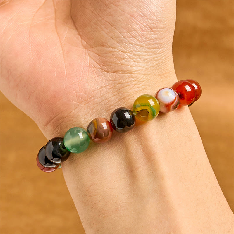 KarmaRipple's Authentic Colorful Chalcedony Agate Balance Bracelet p11
