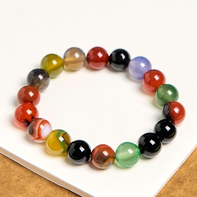 KarmaRipple's Authentic Colorful Chalcedony Agate Balance Bracelet p12